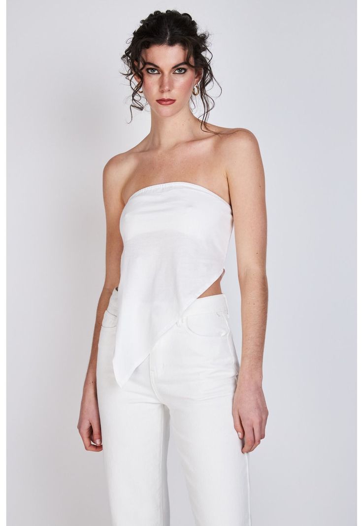 Top Strapless Asimétrico María Blanco ATR by Eclipse-3