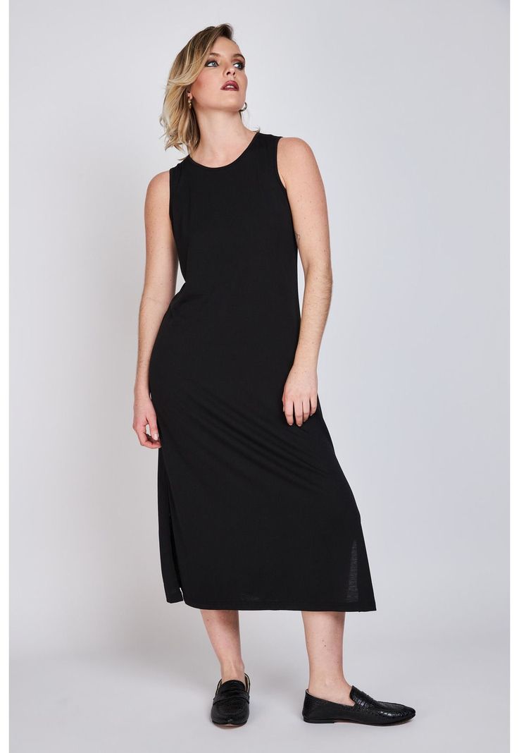 Vestido Elasticado Margarita Negro Eclipse-0