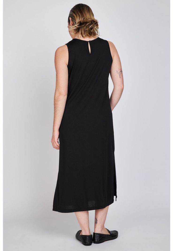 Vestido Elasticado Margarita Negro Eclipse-1