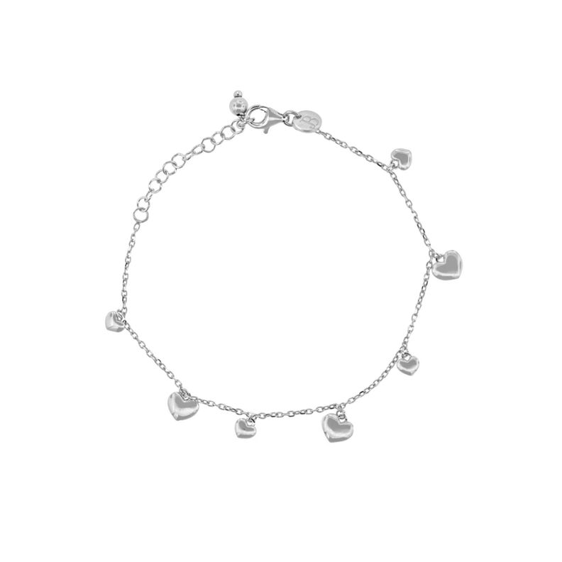 Pulsera de Plata Esterlina 925 Corazón Solido-0