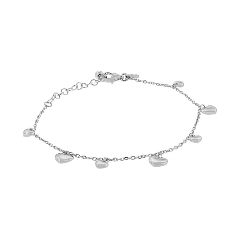 Pulsera de Plata Esterlina 925 Corazón Solido-2
