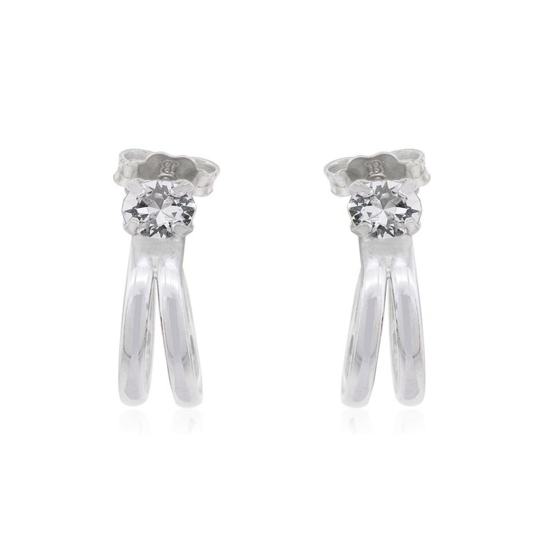 Aros de Plata Esterlina 925 Doble Argollas-0