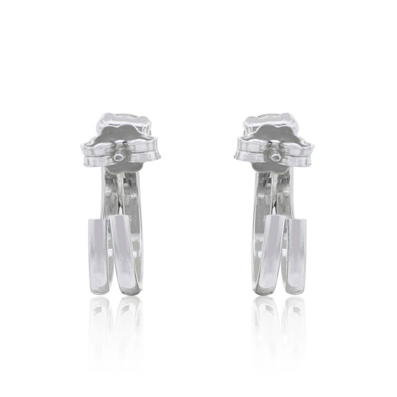 Aros de Plata Esterlina 925 Doble Argollas-1