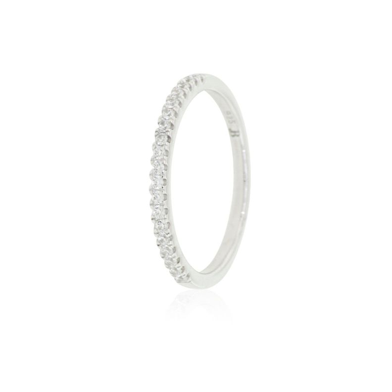 Anillo Plata Esterlina 925 Medio Cintillo con Circonita-0