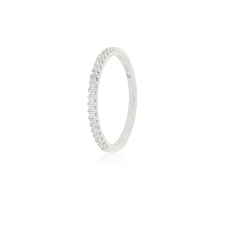 Anillo Plata Esterlina 925 Medio Cintillo con Circonita-2