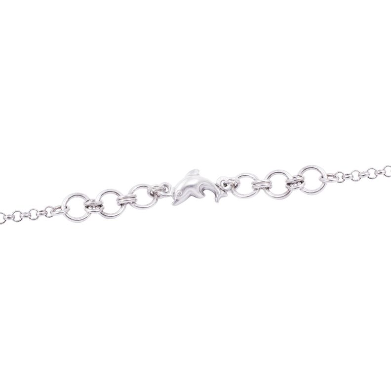 Pulsera de Plata Esterlina 925 Eslabones y Delfín-1