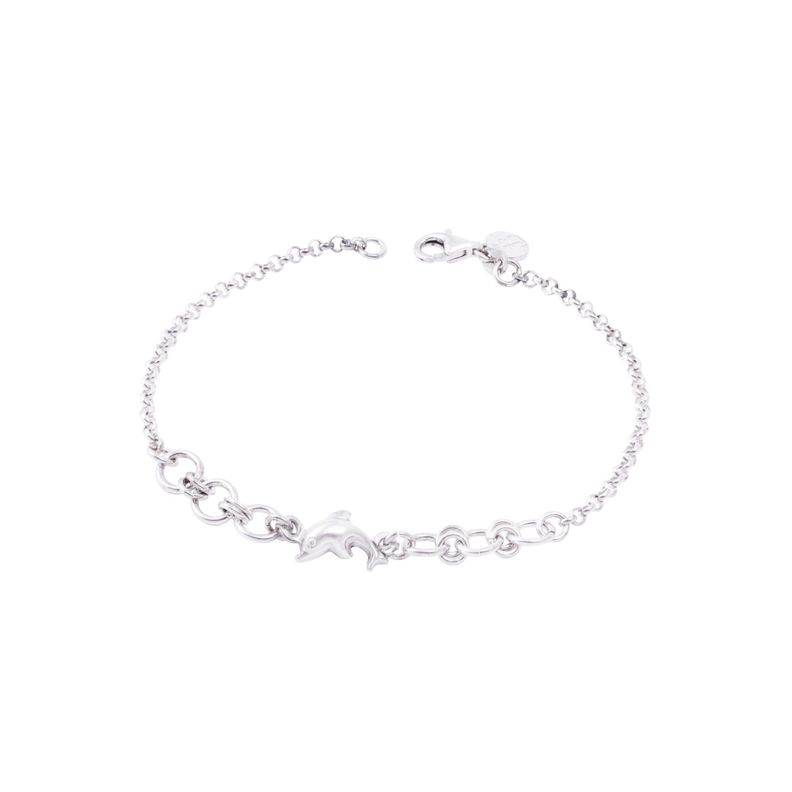 Pulsera de Plata Esterlina 925 Eslabones y Delfín-2