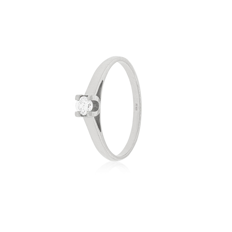 Anillo Compromiso Platino 950  Nápoles 1x6ptos Diamante-0