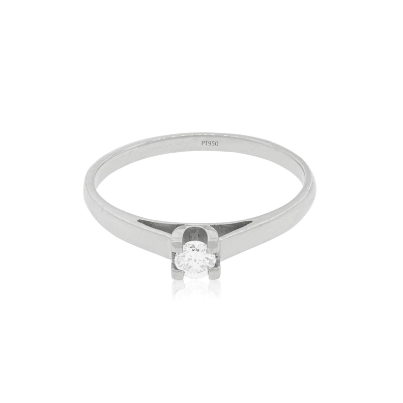 Anillo Compromiso Platino 950  Nápoles 1x6ptos Diamante-2