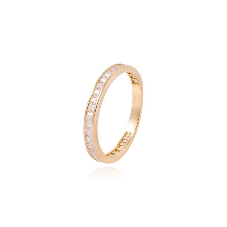 Anillo Compromiso de Oro 18Kt Circón Riel Princess-0