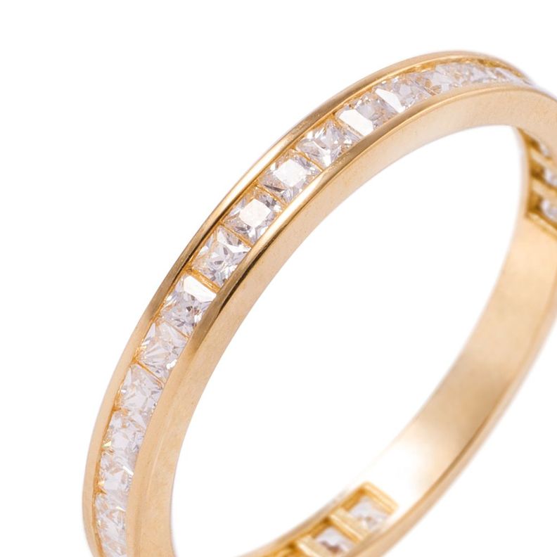 Anillo Compromiso de Oro 18Kt Circón Riel Princess-1