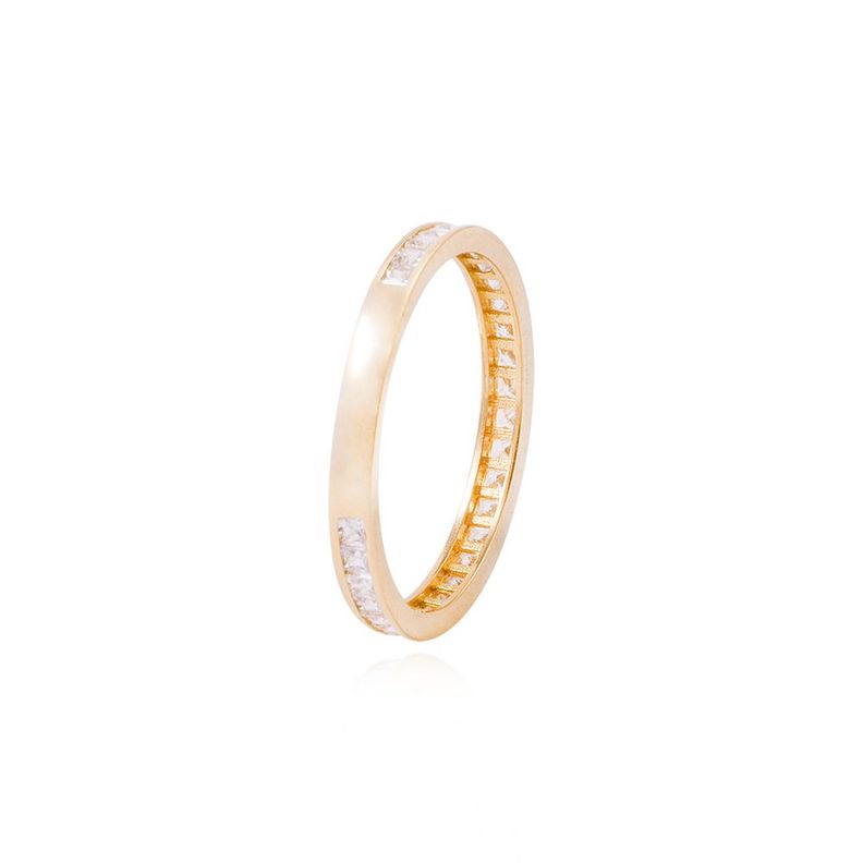 Anillo Compromiso de Oro 18Kt Circón Riel Princess-2