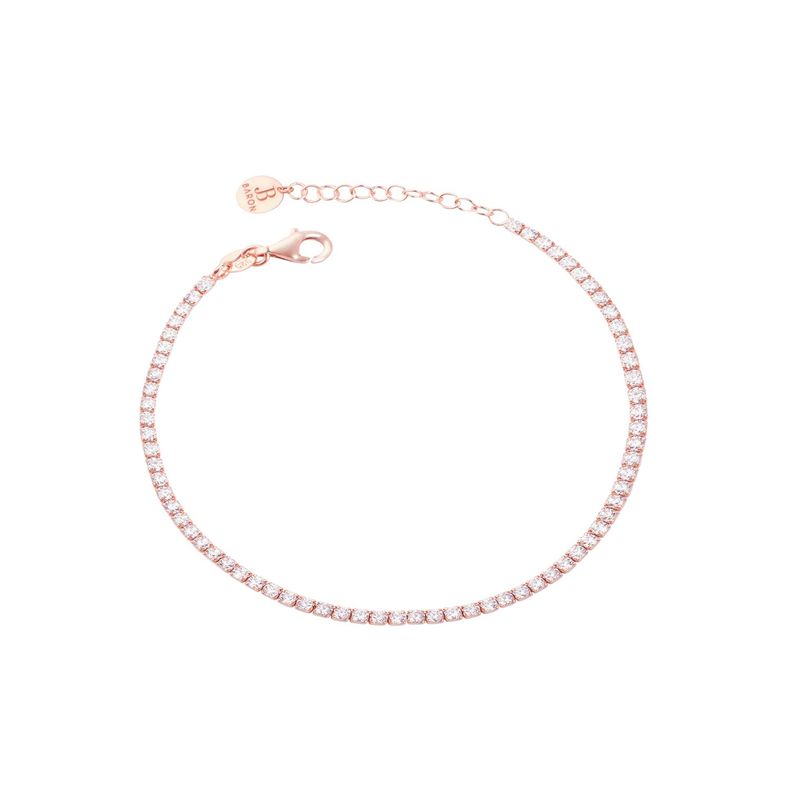 Pulsera Plata Esterlina 925 Circonitas Rose Revestido-0