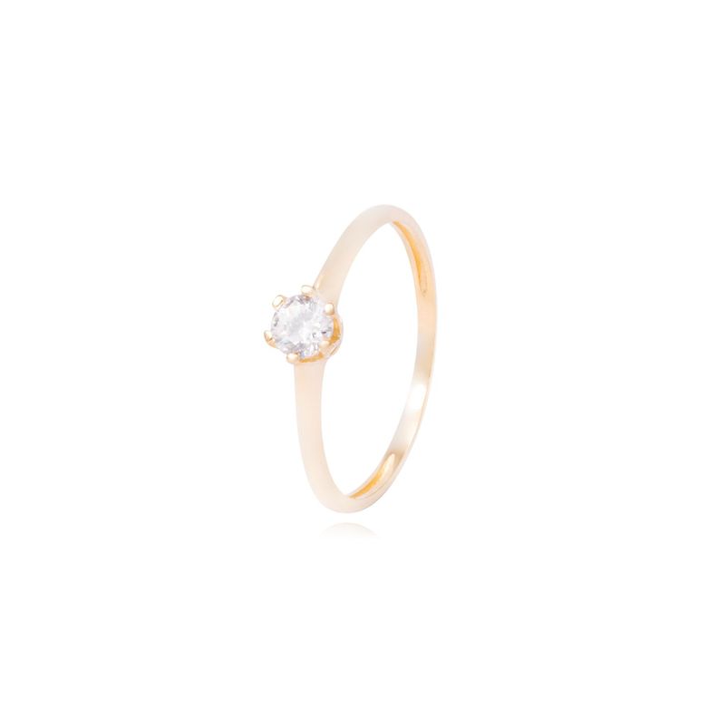 Anillo Oro Amarillo 18kt Solitario con Engaste de Corona-0