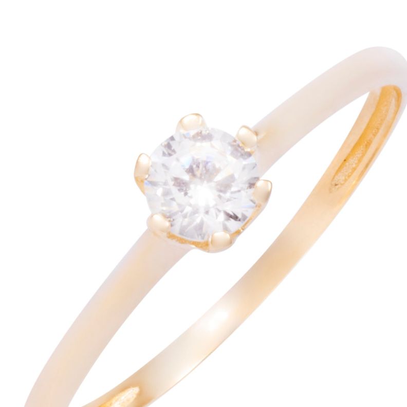 Anillo Oro Amarillo 18kt Solitario con Engaste de Corona-1
