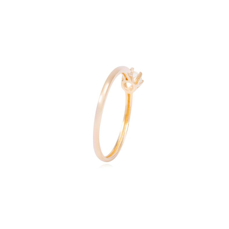Anillo Oro Amarillo 18kt Solitario con Engaste de Corona-2