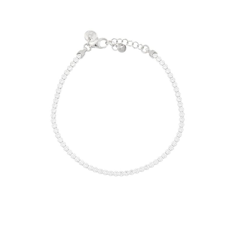 Pulsera de Plata Esterlina 925 Fila Circonitas-2