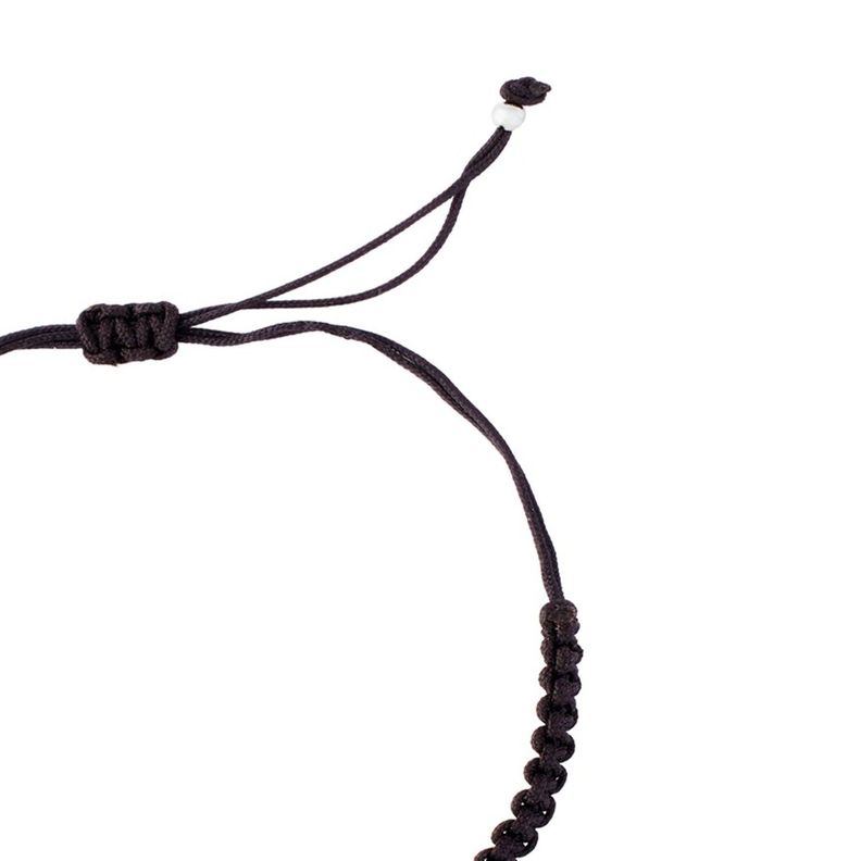 Pulsera de Plata Esterlina 925 Hilo Negro Trebol-2