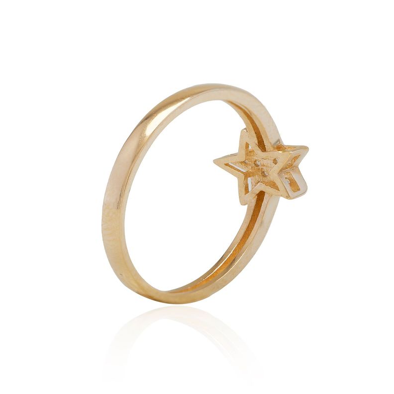 Anillo de Oro 18kt Estrella Circon-1