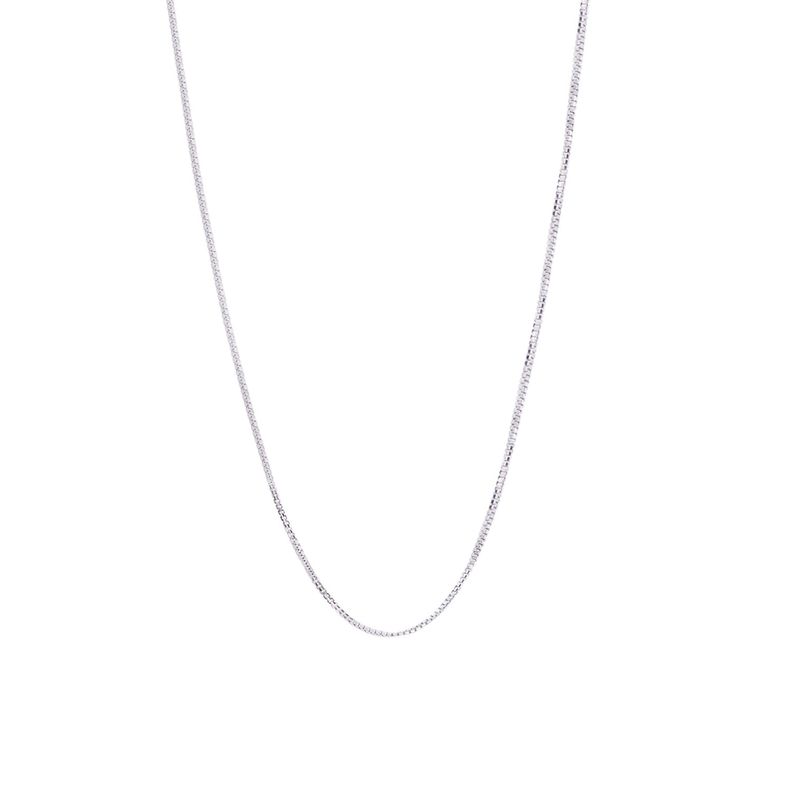 Cadena de Oro Blanco 18kt Eslabon Caja 40CM-0