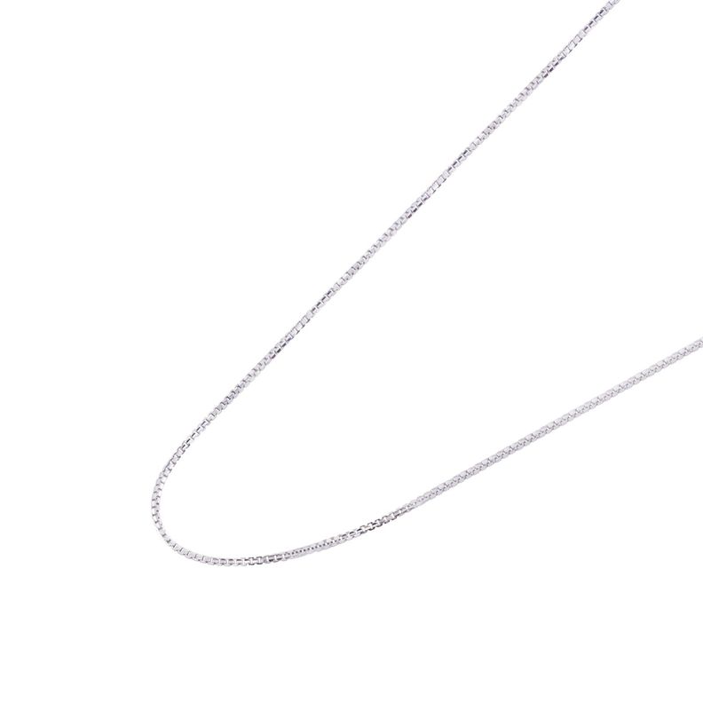 Cadena de Oro Blanco 18kt Eslabon Caja 40CM-1