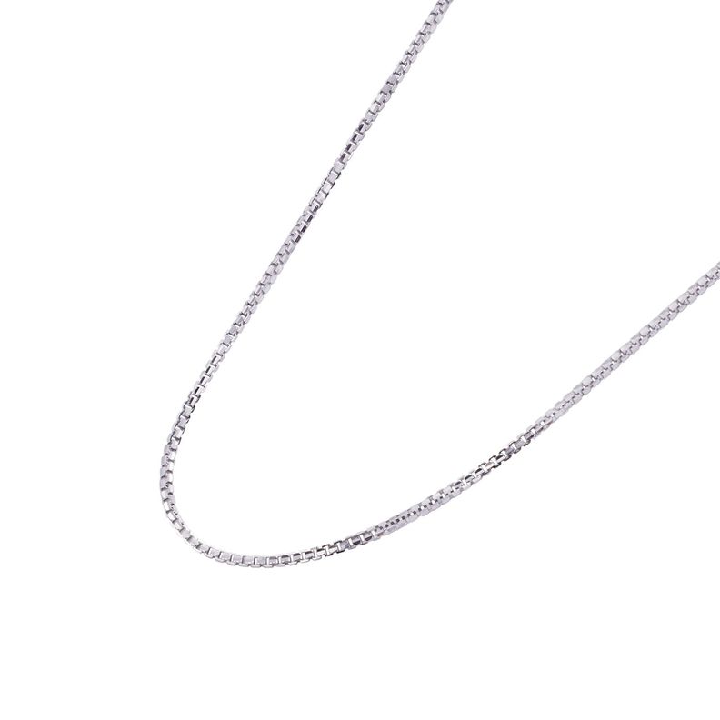 Cadena de Oro Blanco 18kt Eslabon Caja 40CM-2