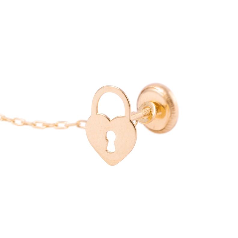 Piercing de Oro de 9kt Candado de corazón y llave colgante-1