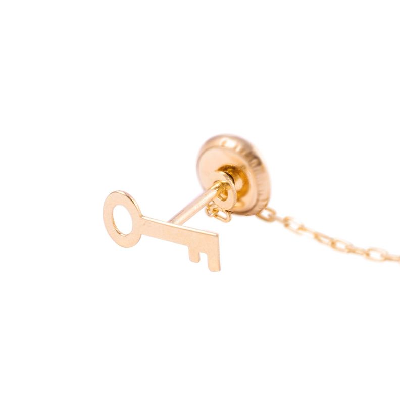 Piercing de Oro de 9kt Candado de corazón y llave colgante-2
