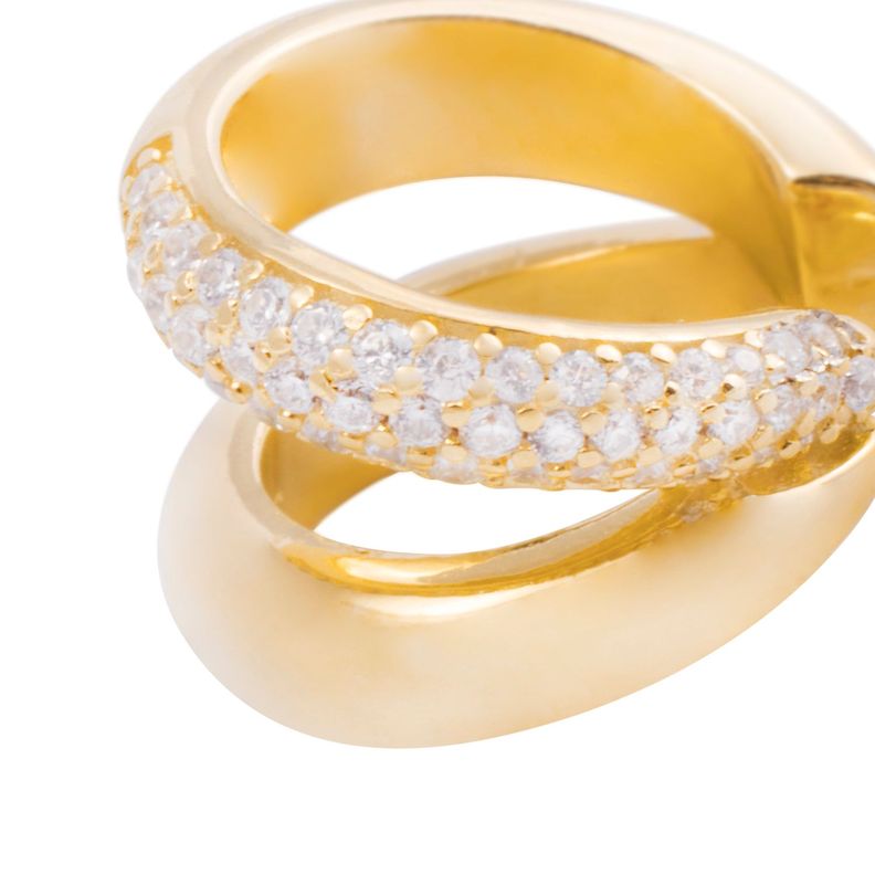 Piercing de Plata Esterlina 925 Earcuff doble Bañado en Oro 14kt-1