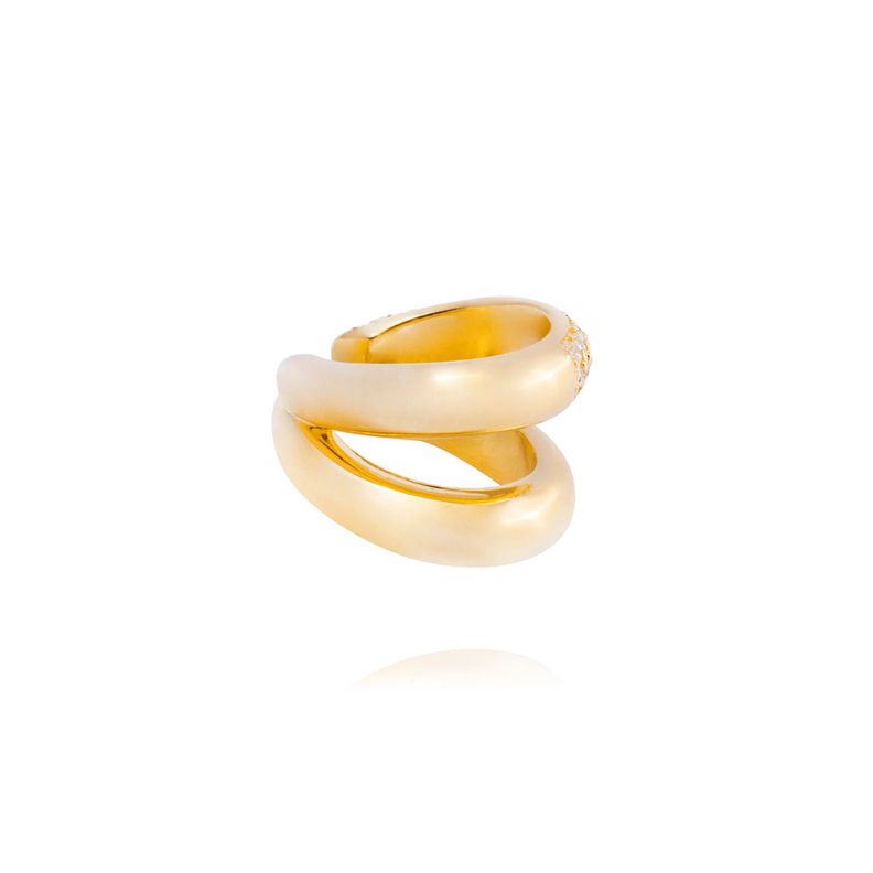 Piercing de Plata Esterlina 925 Earcuff doble Bañado en Oro 14kt-2