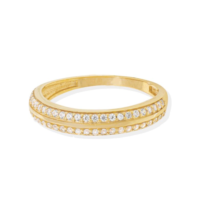 Anillo Compromiso de Oro 18Kt Circones Medio Doble riel-2