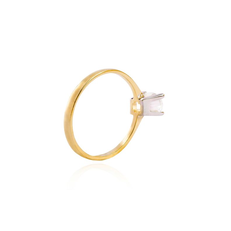 Anillo Compromiso de Oro 18Kt Circón Solitario 5.0mm-1