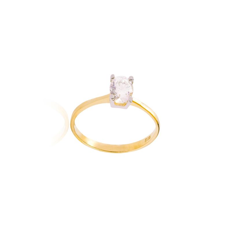 Anillo Compromiso de Oro 18Kt Circón Solitario 5.0mm-2