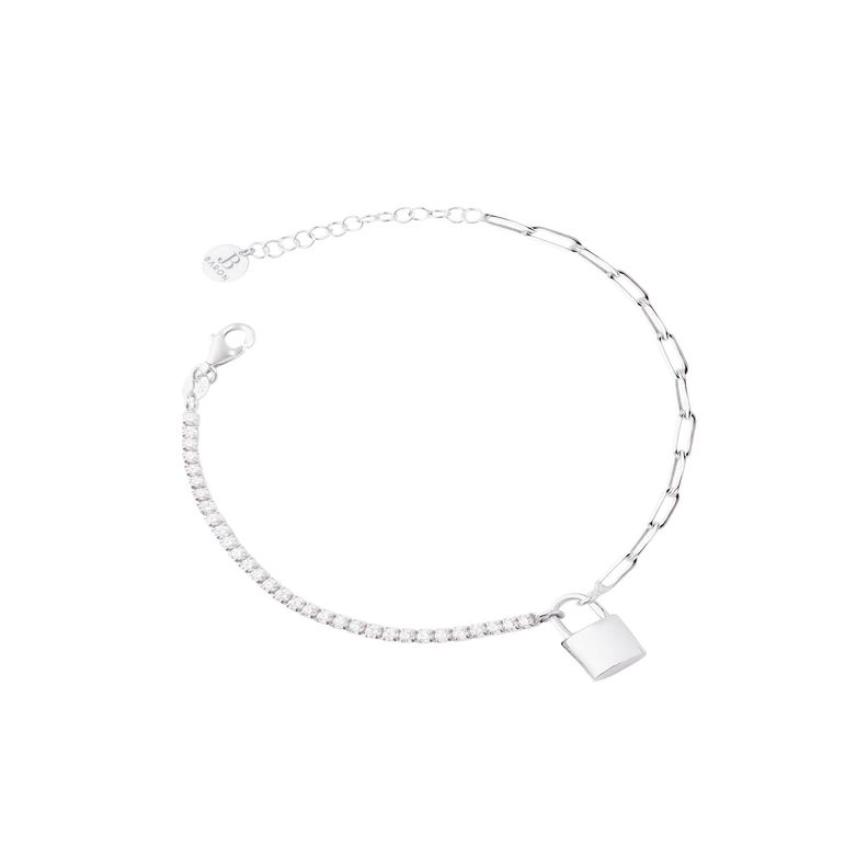 Pulsera de Plata Esterlina 925 Pulsera Tobillera Candado-0