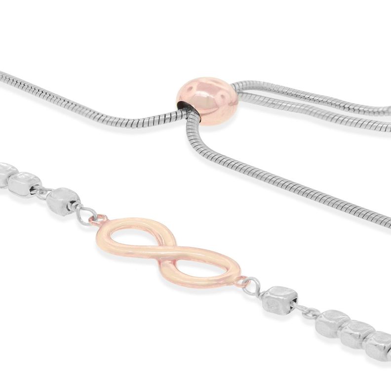 Pulsera de Plata Esterlina 925 Infinito Ajustable-1