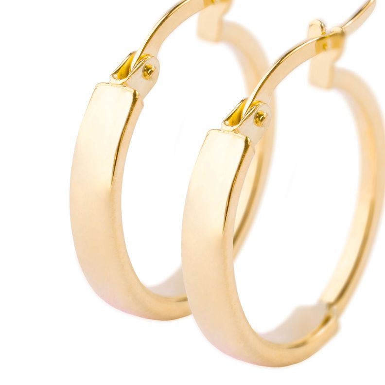 Aros de Oro 14kt Argolla Mitad Tubo 15mm-1