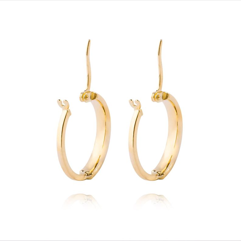 Aros de Oro 14kt Argolla Mitad Tubo 15mm-2