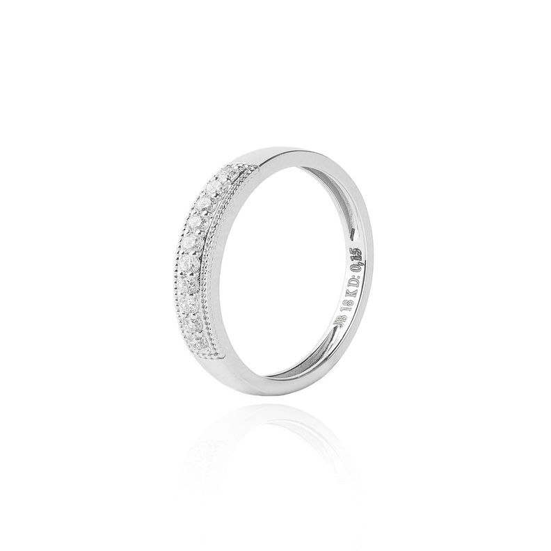 Anillo Oro Blanco 18kt Diamantes de 15pts-0