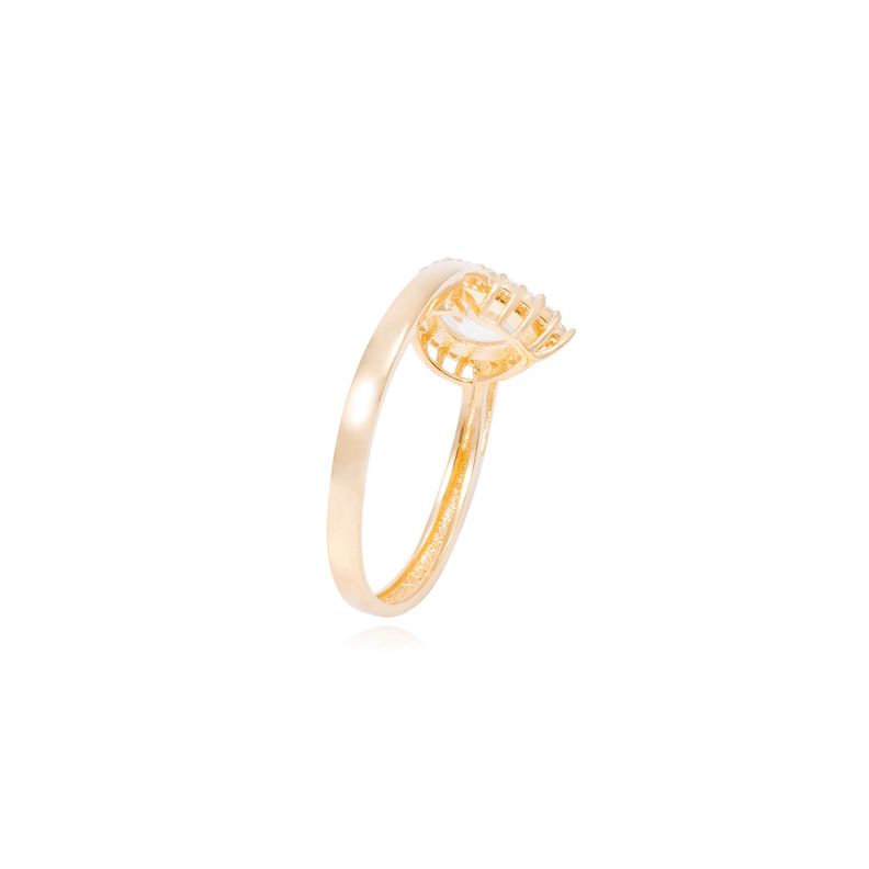 Anillo Compromiso de Oro de 18kt Solitario Gota-2