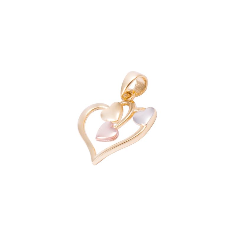 Colgante Oro Bicolor 18kt Cuatro Corazones-0
