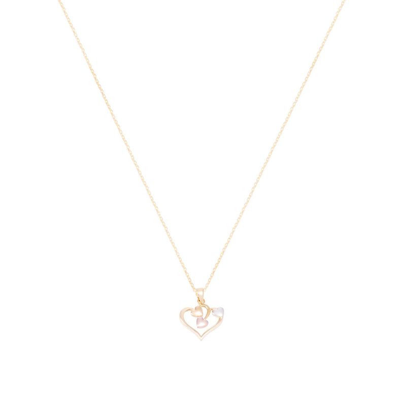 Colgante Oro Bicolor 18kt Cuatro Corazones-2