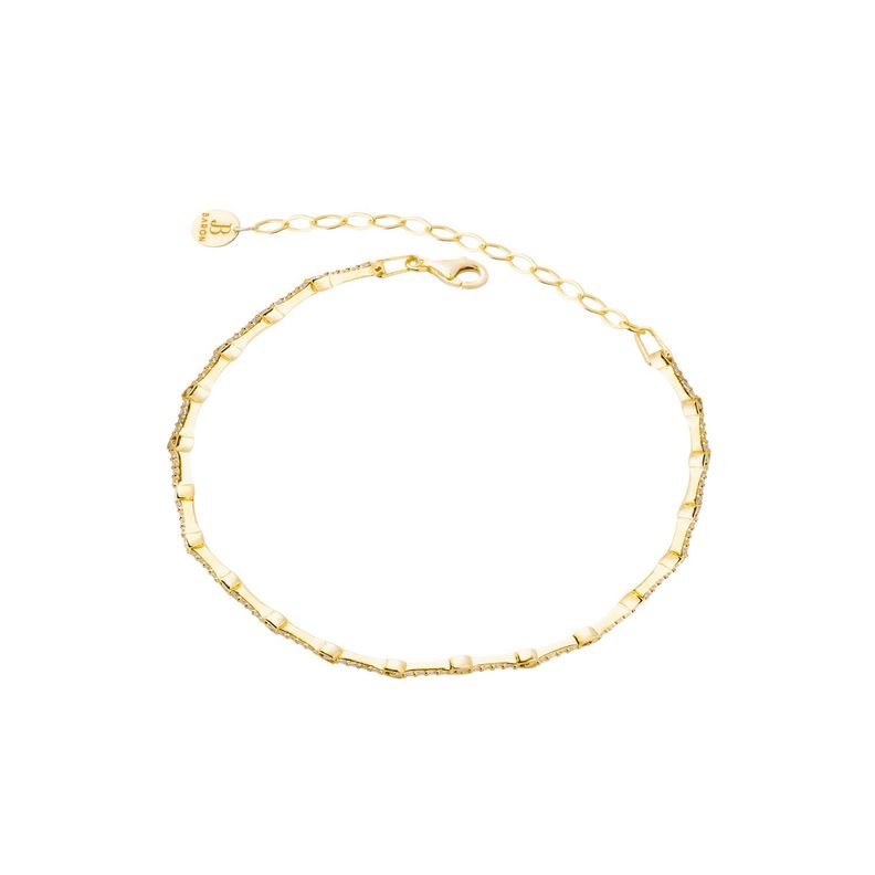 Pulsera Plata Esterlina 925 Rígida Circonita Revestido-2
