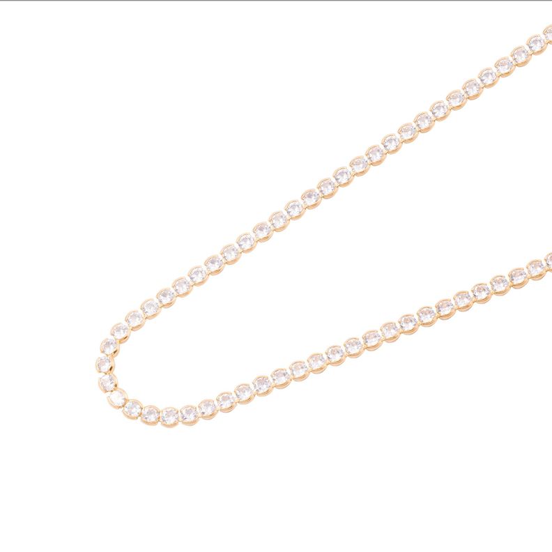 Collar de Plata Esterlina 925 Choker circones Bañado en Oro 14kt-1