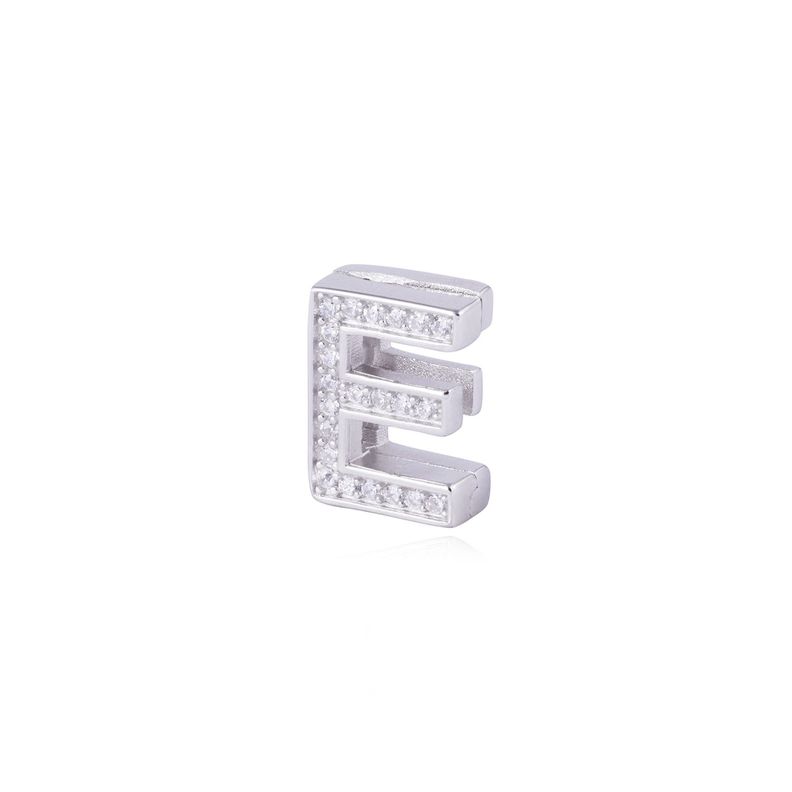 Dije de Plata broche Letra E con Circonita-1