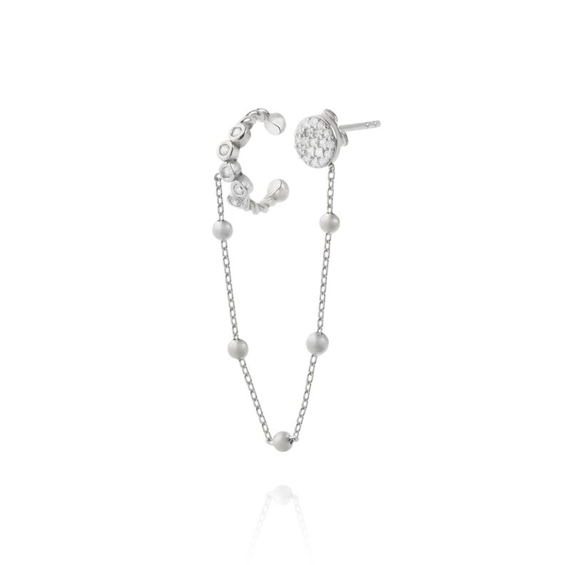 Aro piercing de Plata Esterlina 925 Argollas Colgante Circon-0