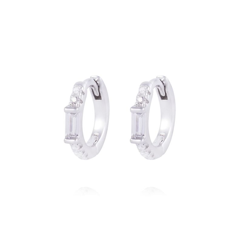 Aros de Plata Esterlina 925 Argollas circones cuadrado-0