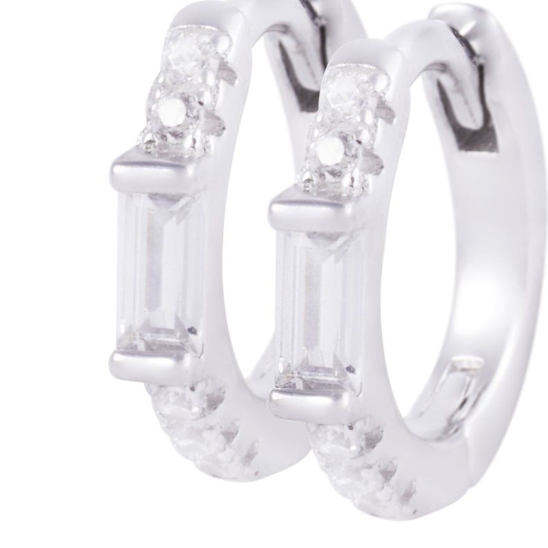 Aros de Plata Esterlina 925 Argollas circones cuadrado-1