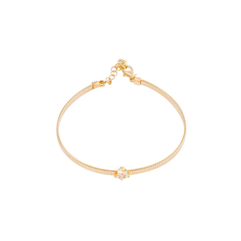 Pulsera de Plata Esterlina 925 Esclava estrella revestido en Oro 14kt-2