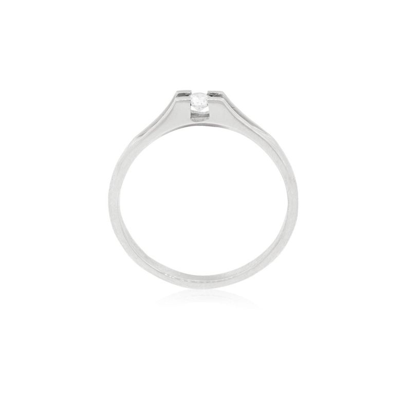 Anillo Compromiso Oro Blanco 18kt  Milán 1x12ptos Diamante-1