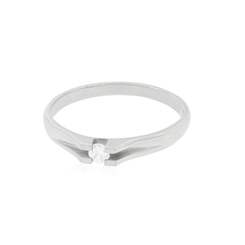 Anillo Compromiso Oro Blanco 18kt  Milán 1x12ptos Diamante-2